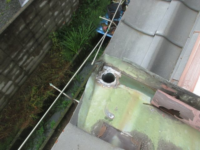 姫路市の経年劣化が進んだ銅製板金